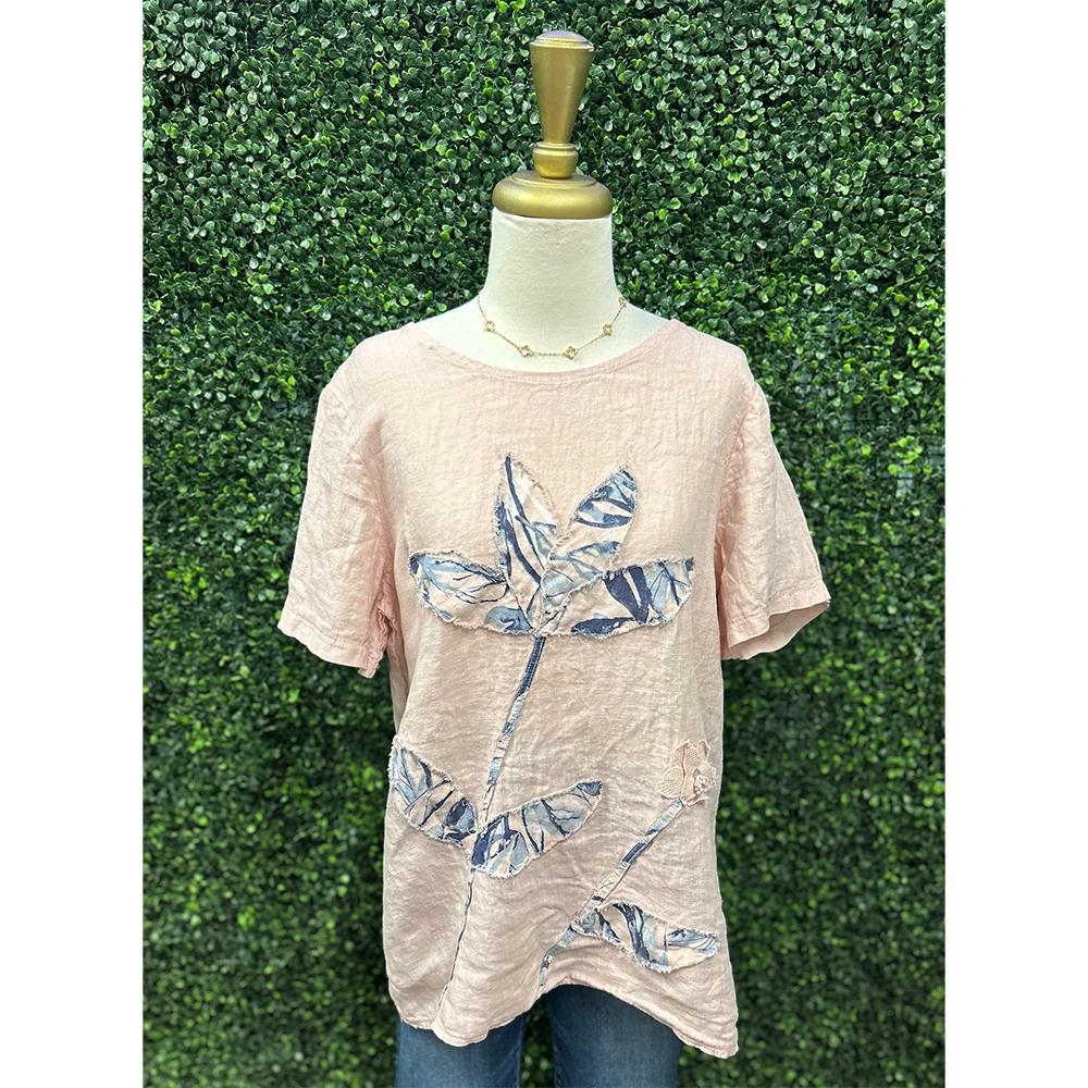 Taslie Blush Linen Top