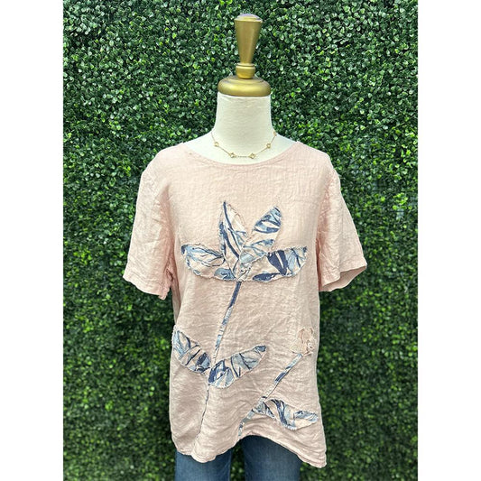 Taslie Blush Linen Top