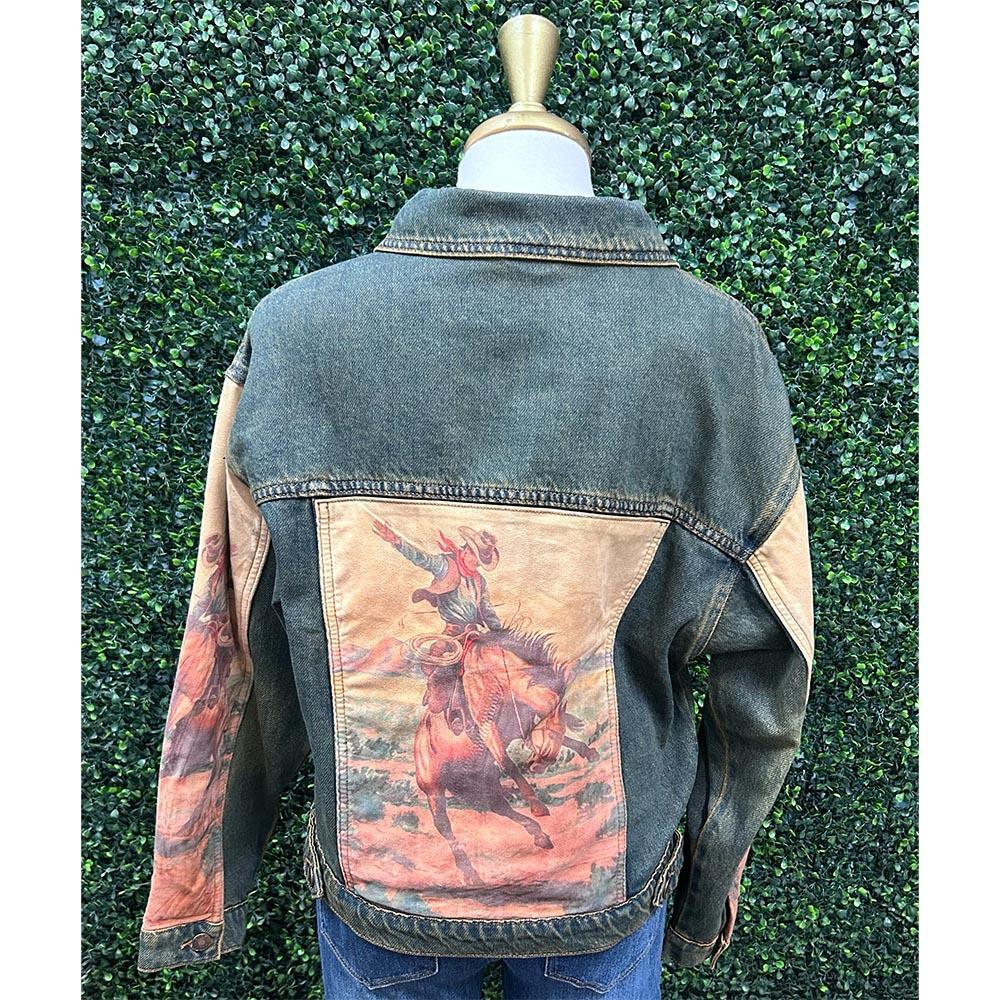 Chana Western Print Denim Jacket