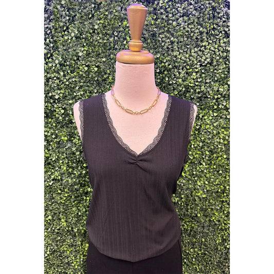 Black Rib Knit Tank