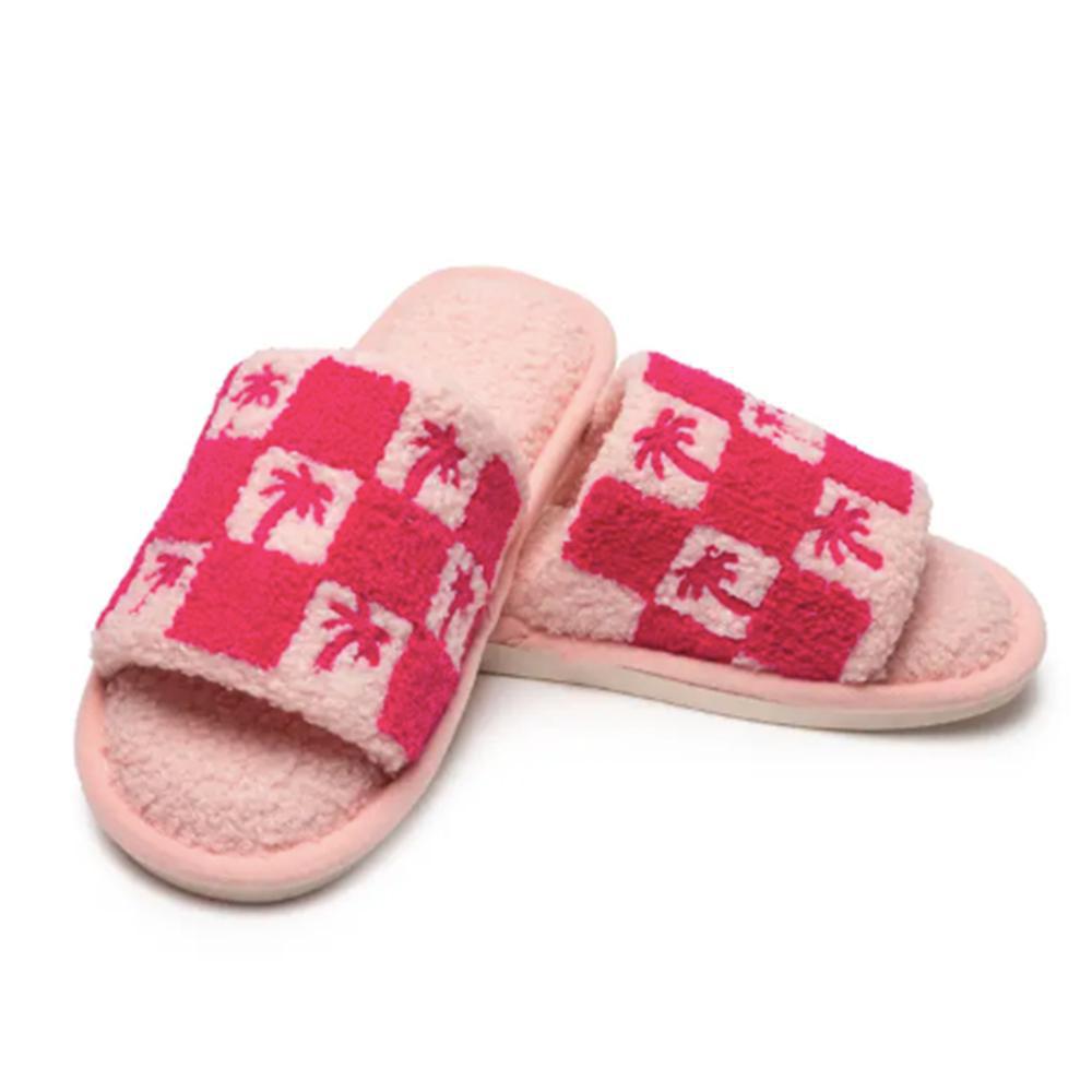 Pink Palm Slide Slippers