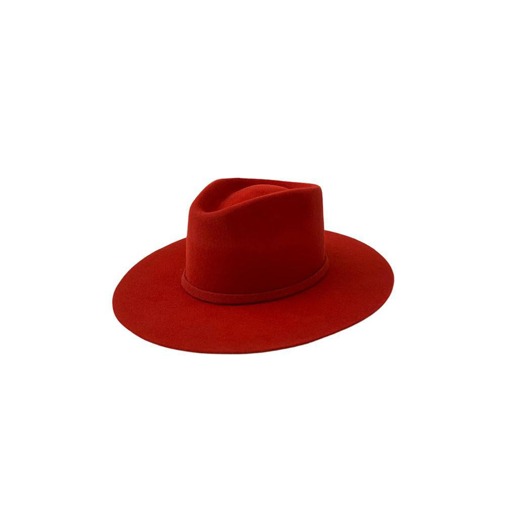 Emery Merino Wool Teardrop Rancher Hat - Red