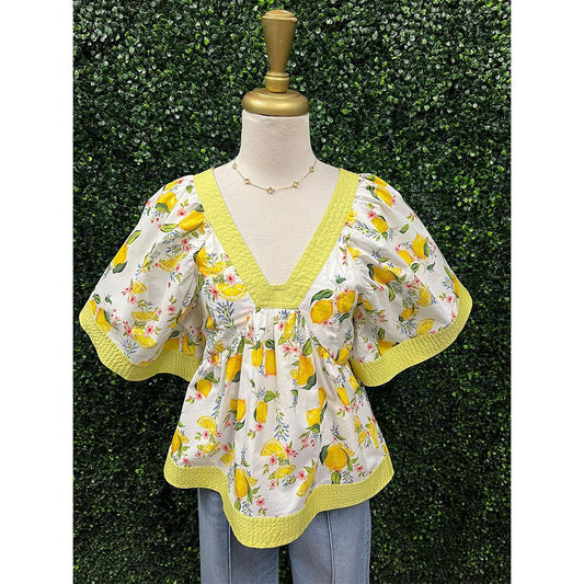 Fruit and Floral Open Back Top