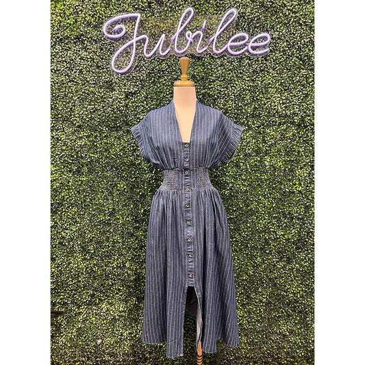 Feyre Denim Striped Dress
