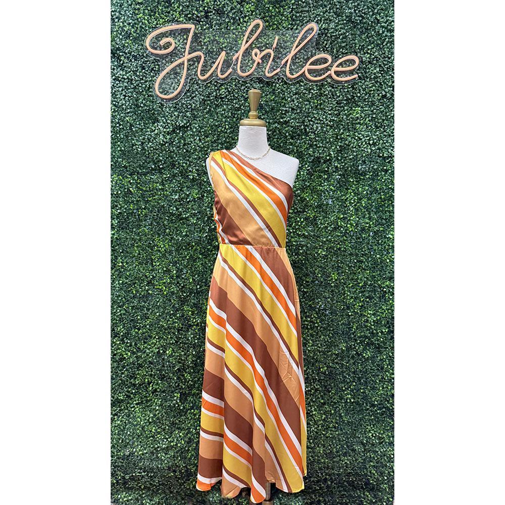 Jeanne Groovy One Shoulder Midi Dress