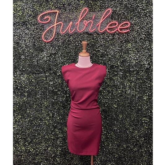 Trinity Burgundy Ruched Mini Dress