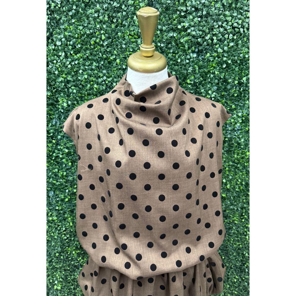 Emora Mocha Polka Dot Top