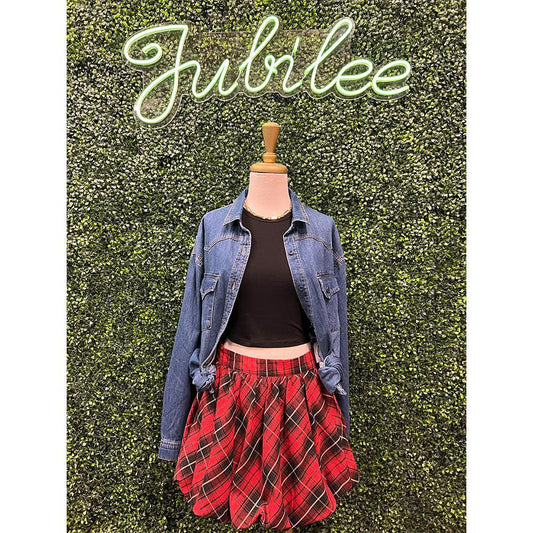 Clarissa Red Bubble Mini Skirt