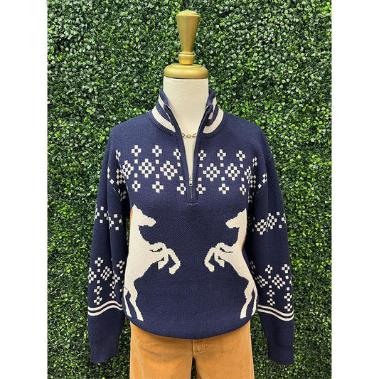 Marnie Horse Half Zip Sweater