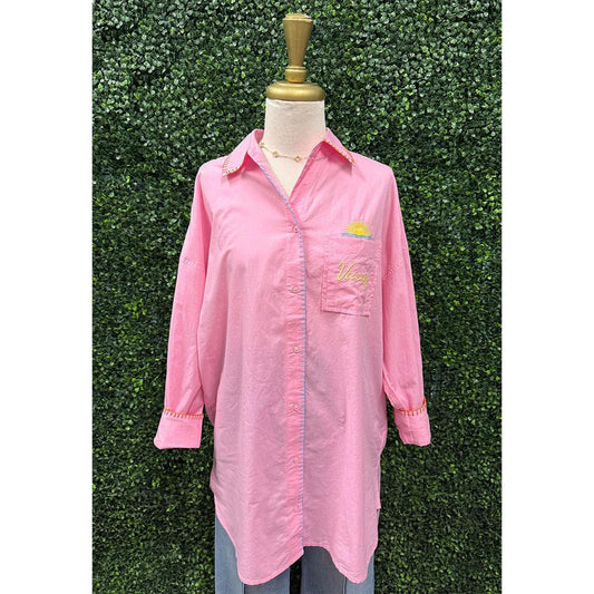 "Vacay/Out Of Office" Cover-Up Shirt