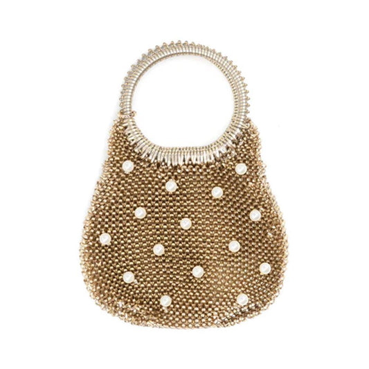 Gold Pearl Evening Bag