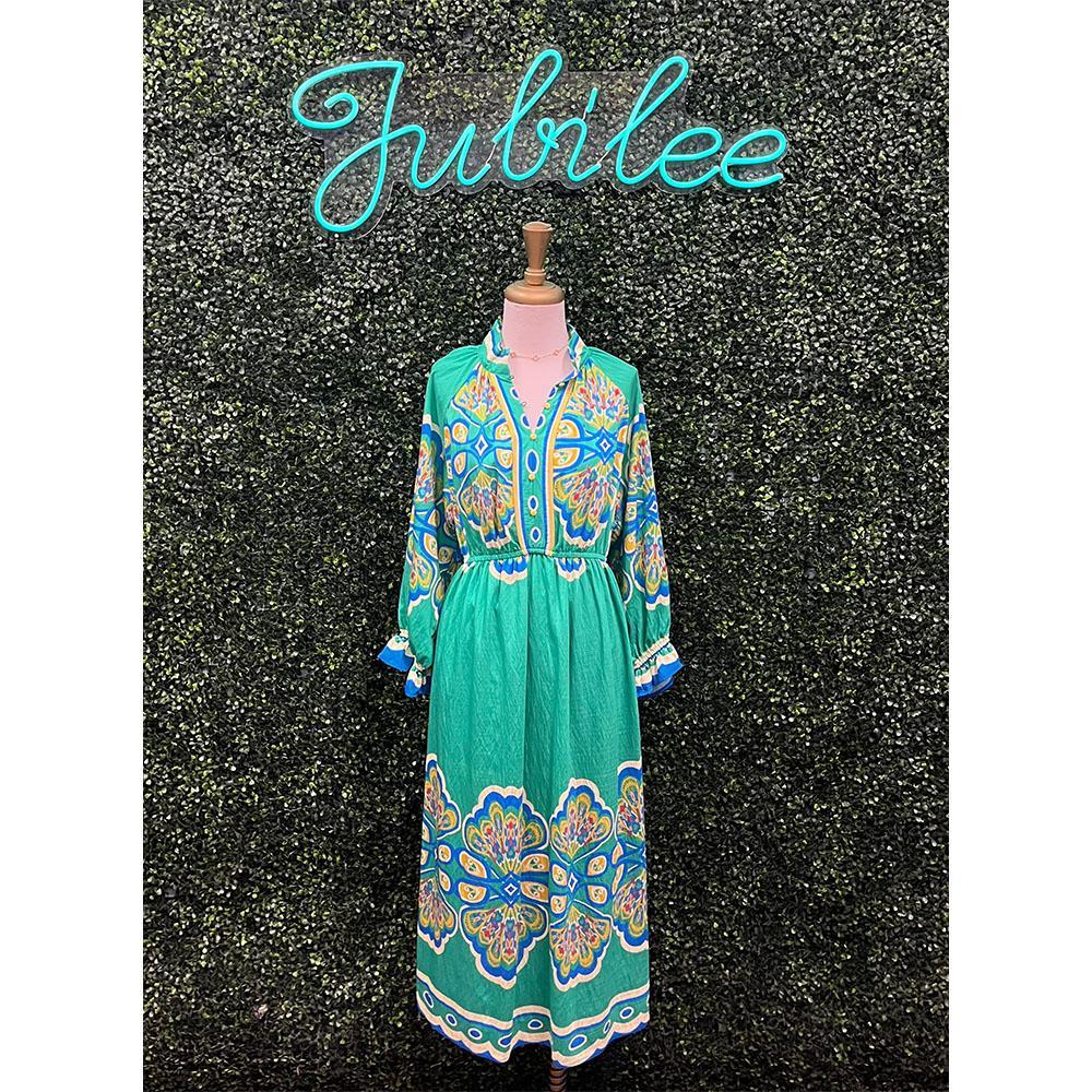 Florence Green Midi Dress