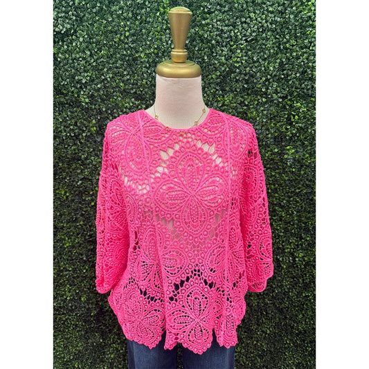 Penelope Pink Crochet Top