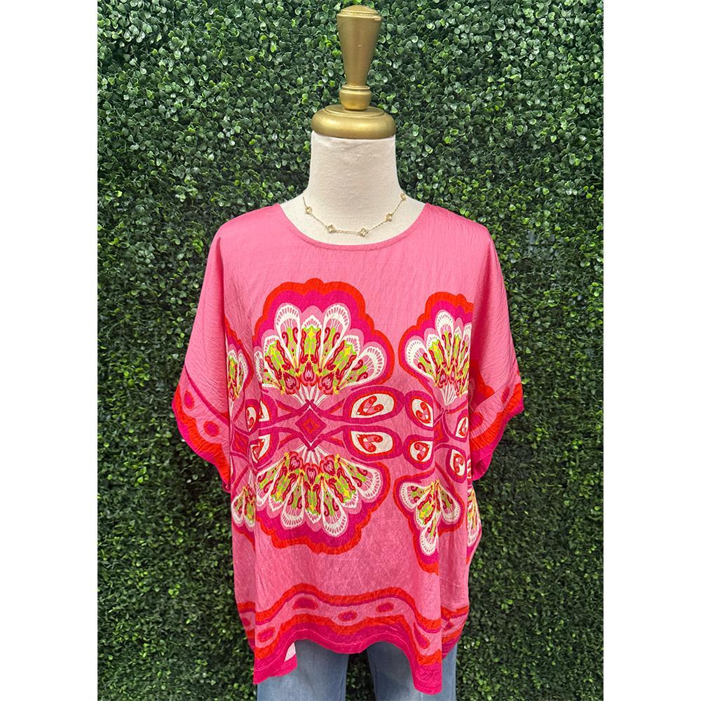 Fuchsia Mix Medallion Top