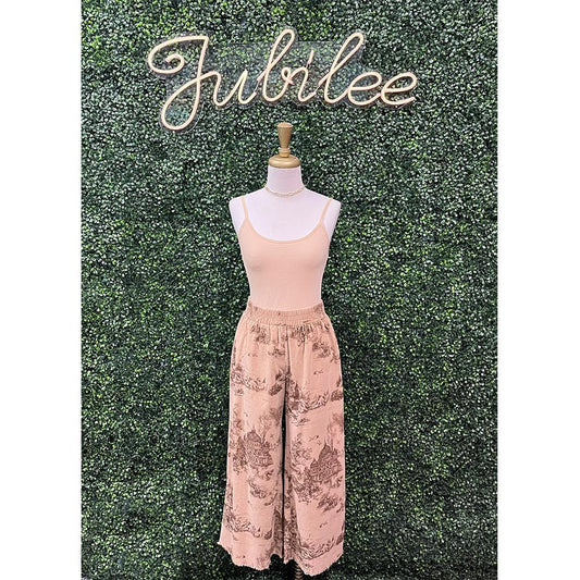 Latte Wide Leg Washed Corduroy Pants