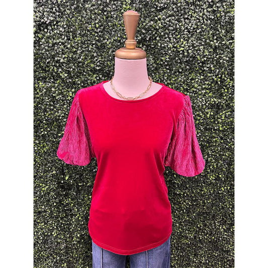 Ruby Pink Velvet Top