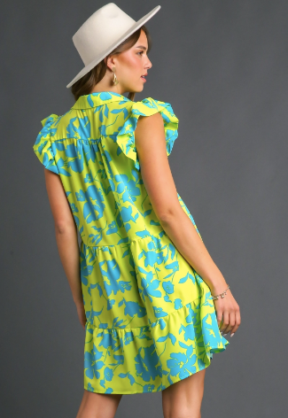 Lime Mix Print Dress