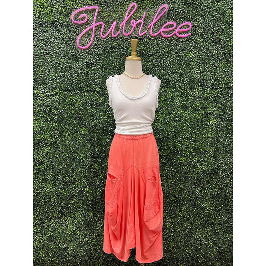 Coral Audrey Cotton Bubble Skirt