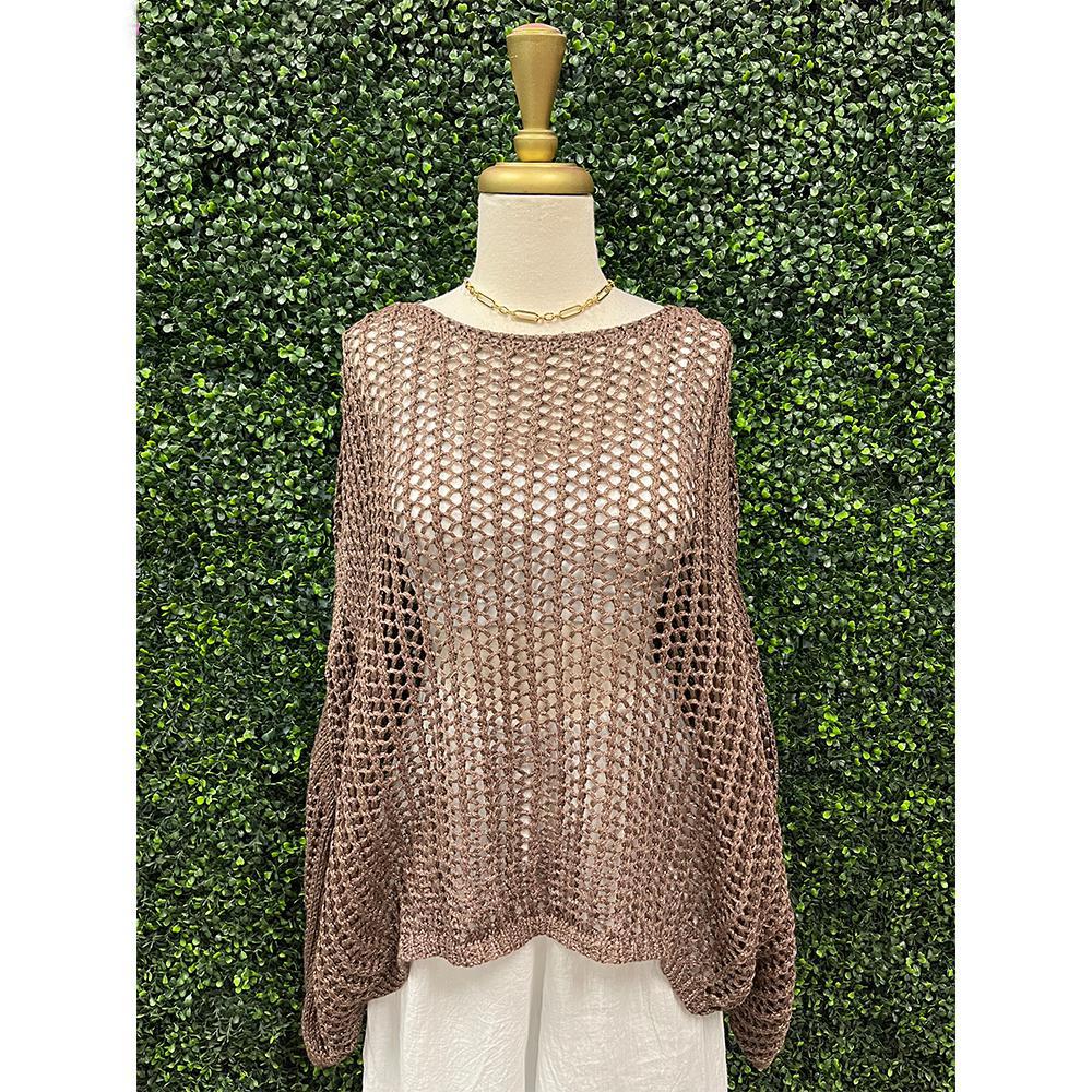 Pyper Crochet Poncho in Chocolate