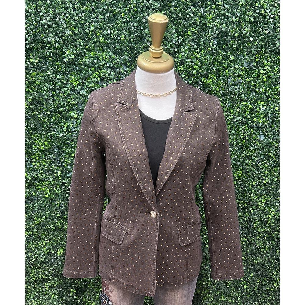 Danielle Brown Rhinestone Studded Jacket
