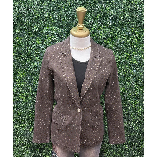 Danielle Brown Rhinestone Studded Jacket