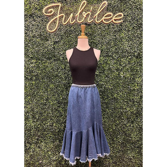 Denim Trumpet Skirt
