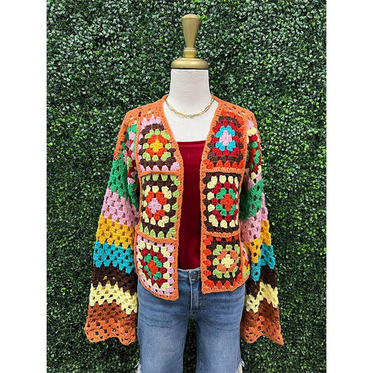 Sophia Crochet Cropped Cardigan