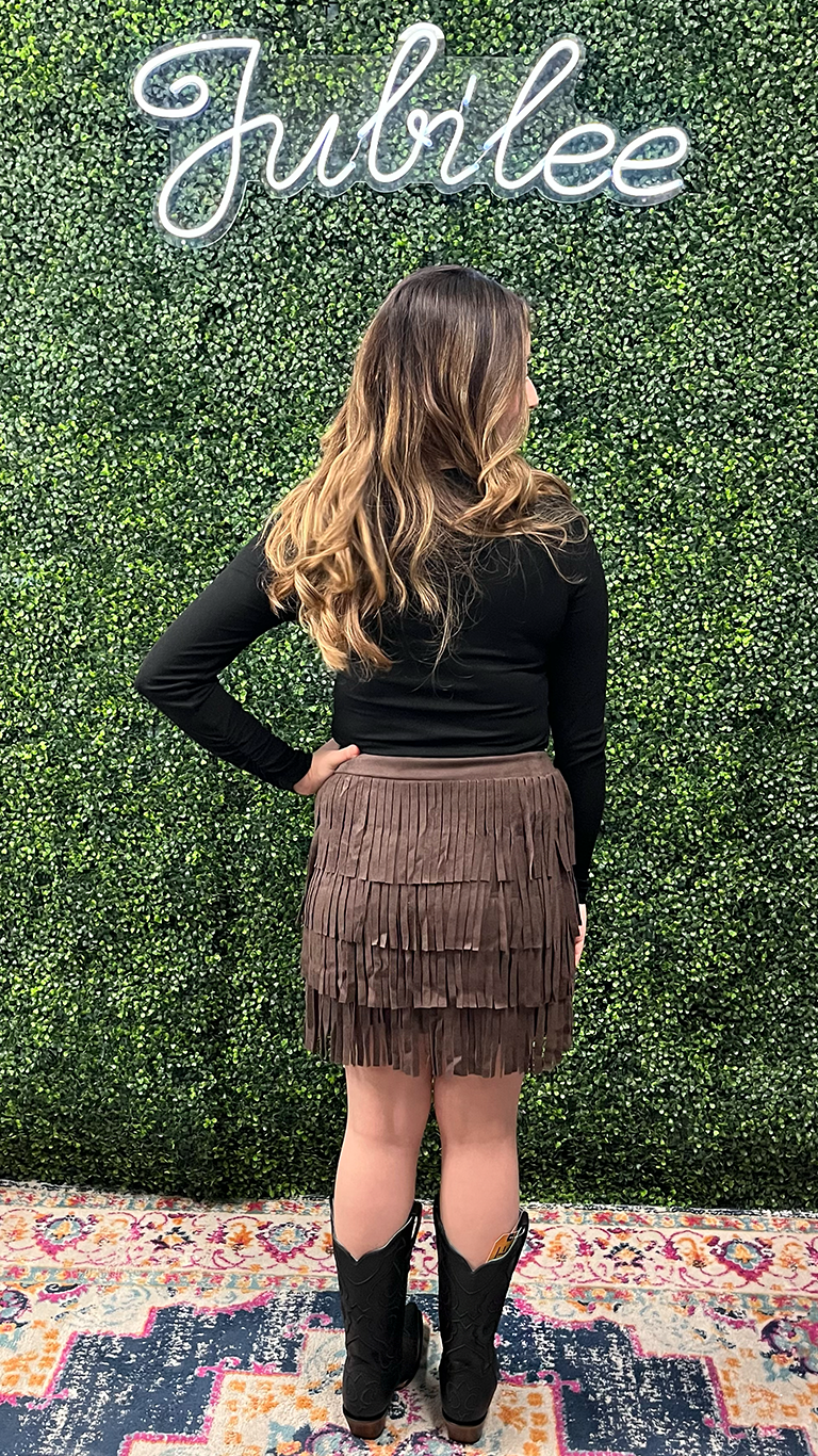 Chocolate Suede Skirt