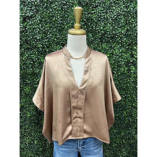 Brianna Taupe V-Neck Short