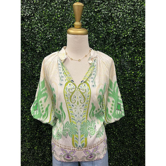 Francine Green Flash Print Top