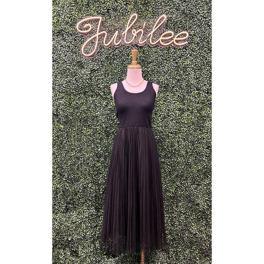 Black Maxi Tank Tulle Skirt Dress