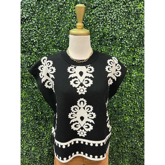 Patty Black Knit Top