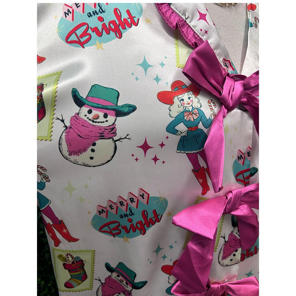 Retro Cowgirl Christmas Pajama Set