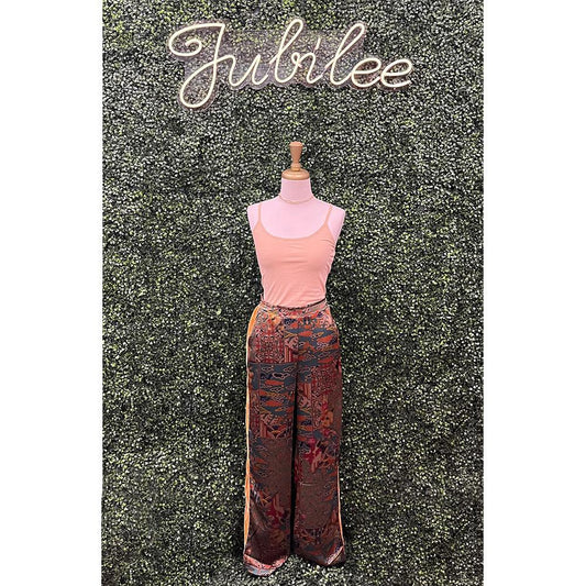 Velvet Stripe Patchwork Pants