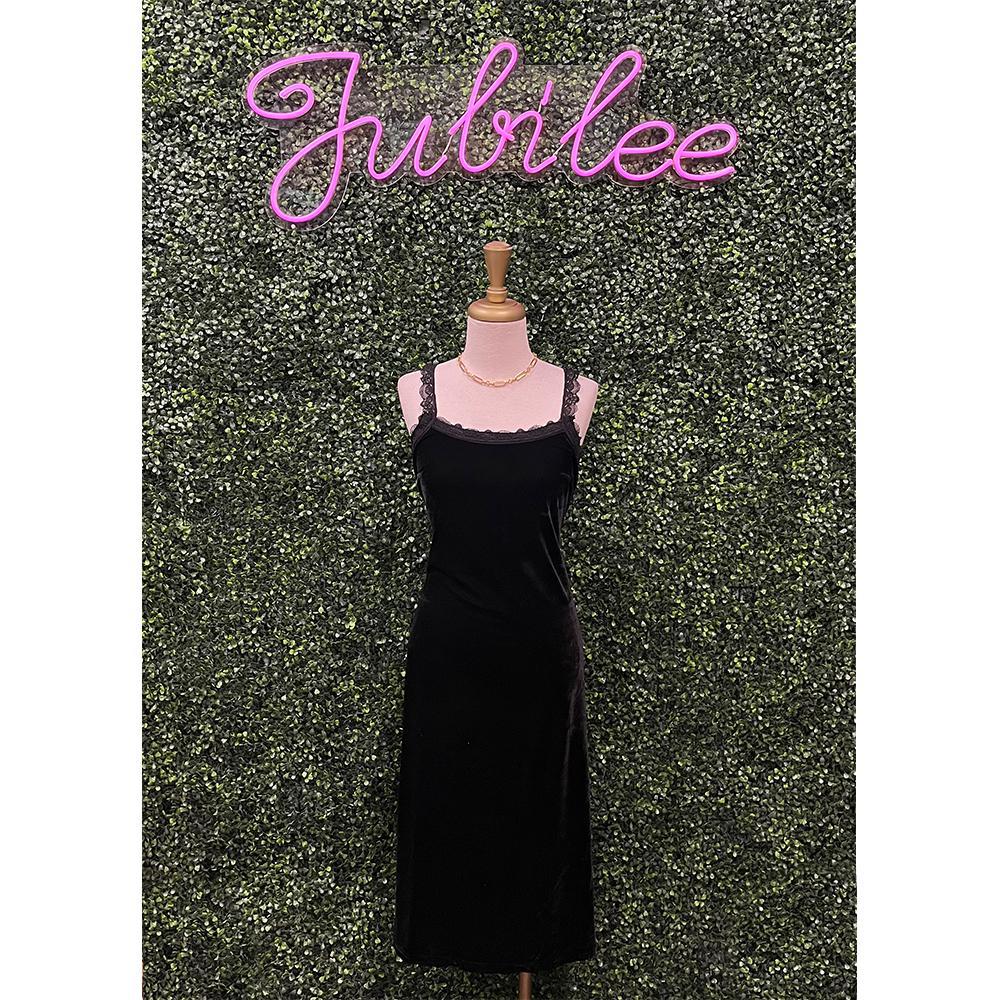 Black Velvet Slip Dress