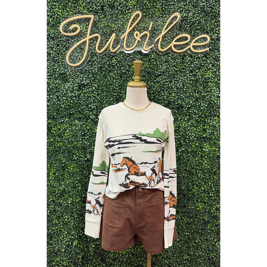 Peggy Brown High Waisted Shorts