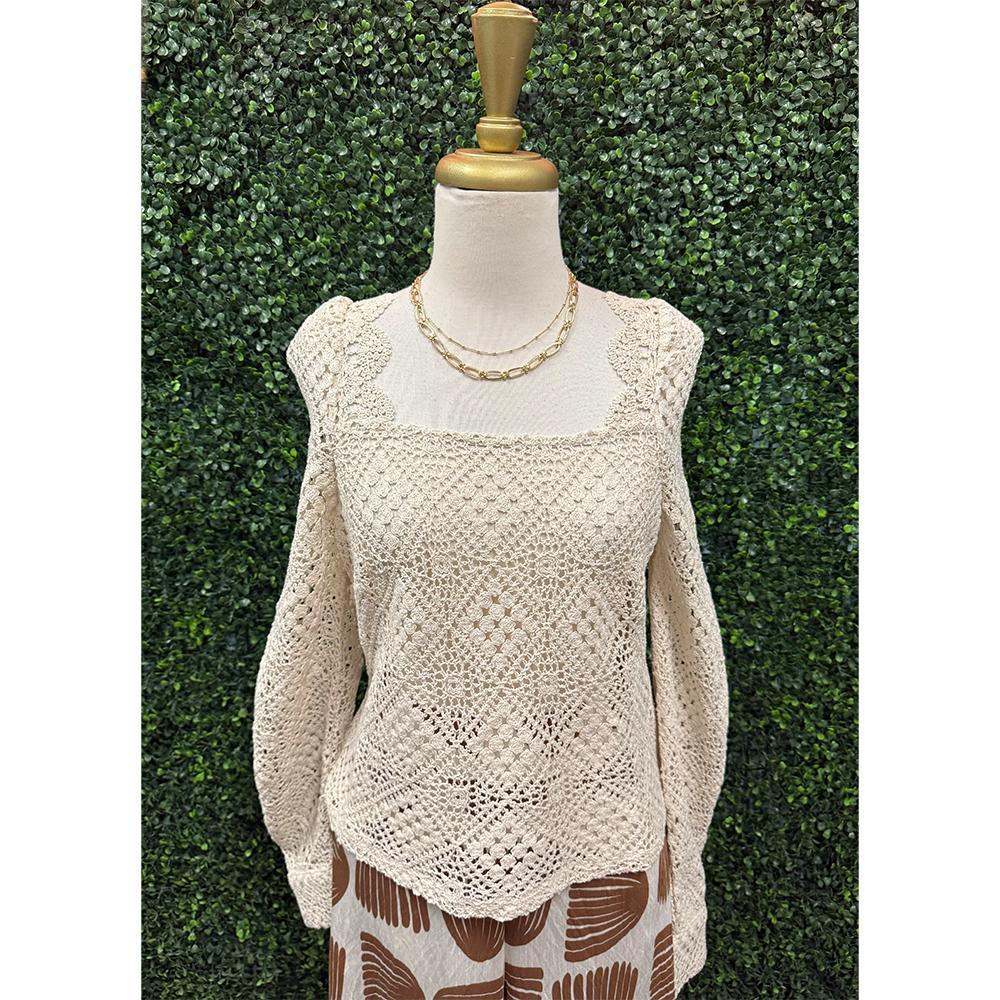 Crochet Square Neck Top