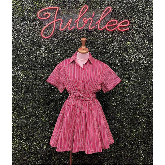 Judy Red Striped Dress