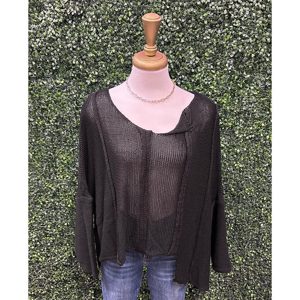 Daria Black High Low Poncho