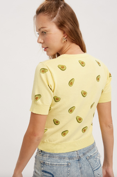 Avocado For Life Sweater Crop Top