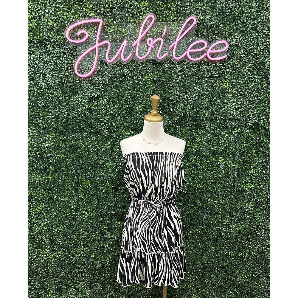 Zebra Strapless Dress