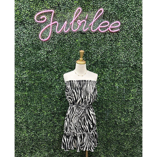 Zebra Strapless Dress