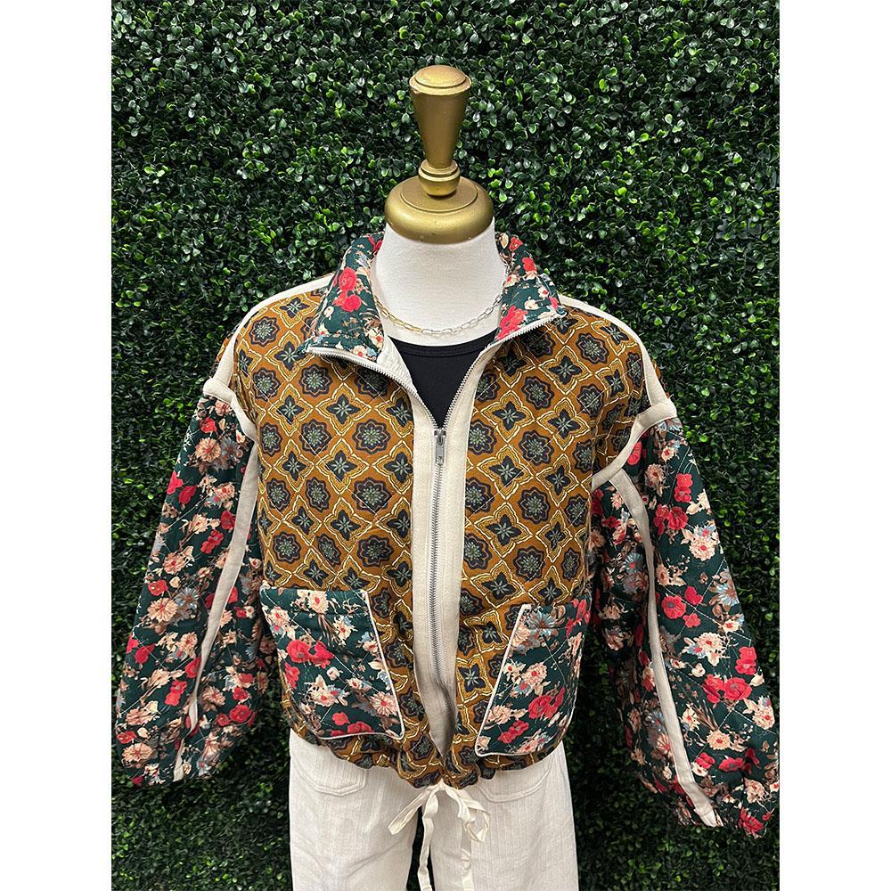 Rose Pattern Padded Jacket