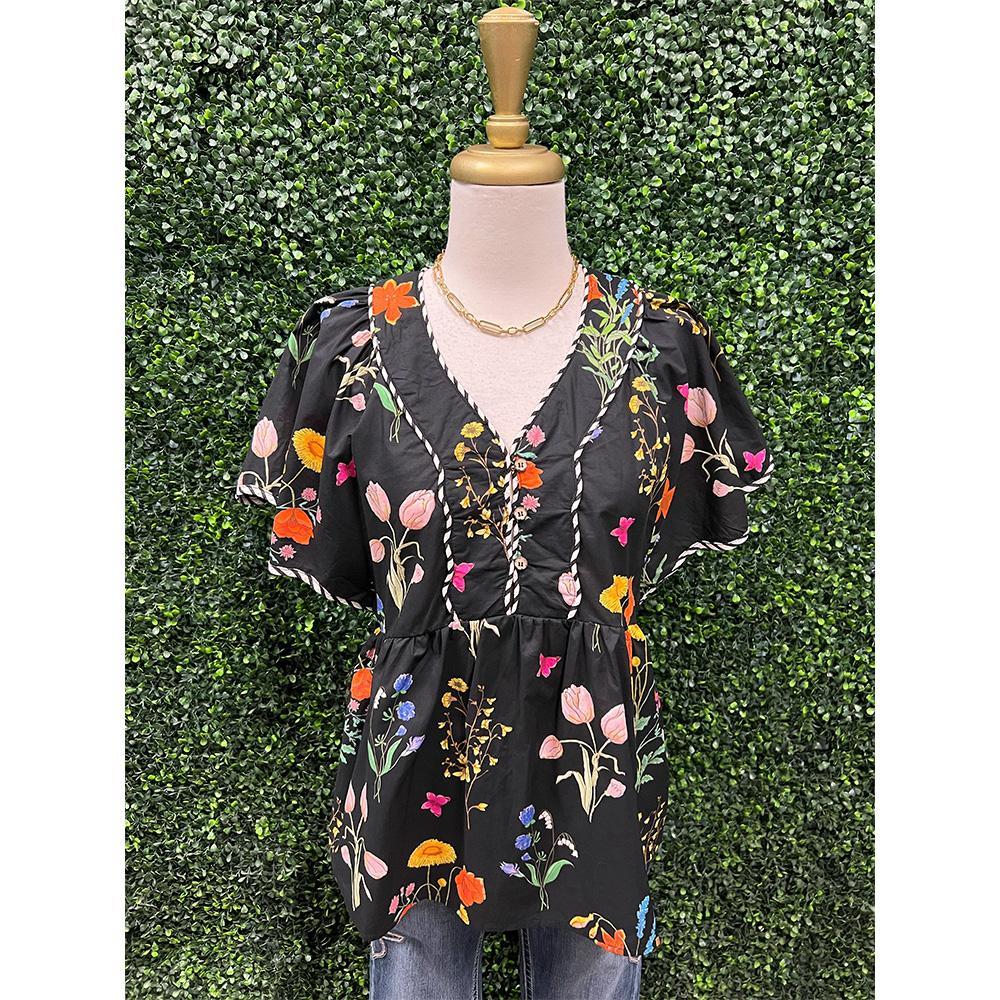 Bianca Floral V-Neck Top