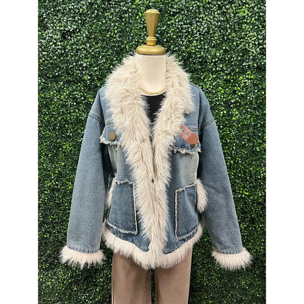 Daniella Faux Fur Denim Jacket