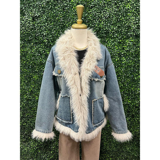 Daniella Faux Fur Denim Jacket