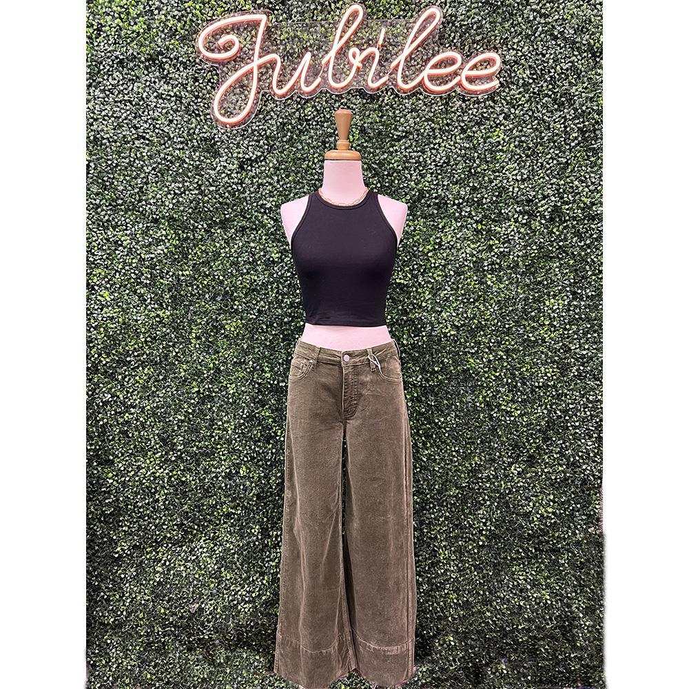 Moss Corduroy Wide Pants