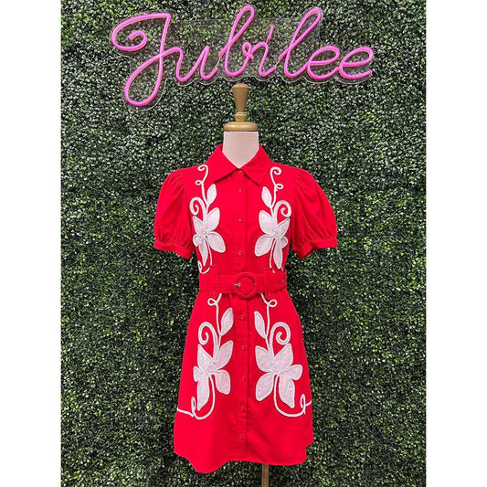 Heather Cherry Red Mini Dress