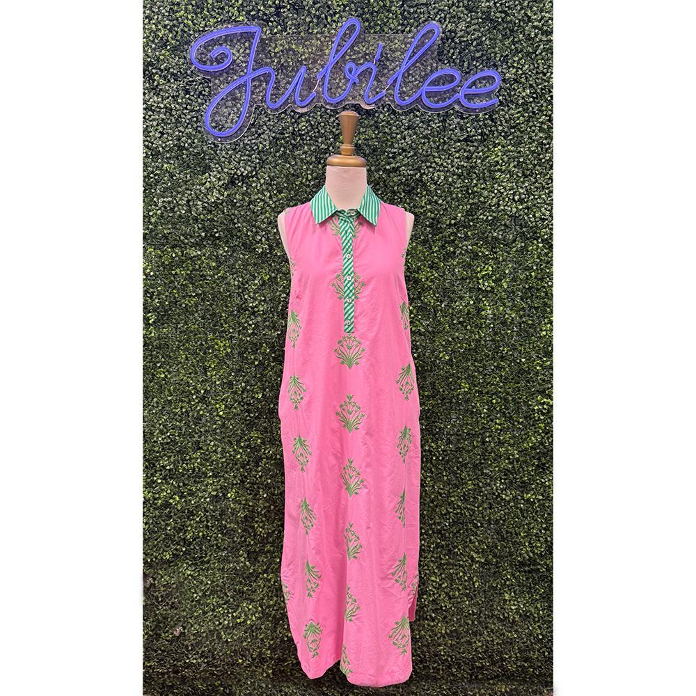 Pauletta Botanical Embroidered Midi Dress