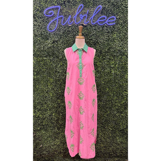 Pauletta Botanical Embroidered Midi Dress